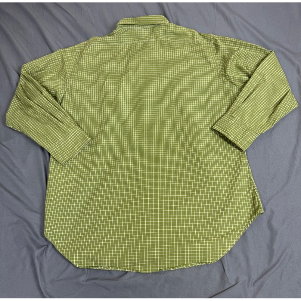 Polo Ralph Lauren Warwick Shirt Mens 16 32/33 Olive Green Grid Check Vintage - Picture 7 of 13